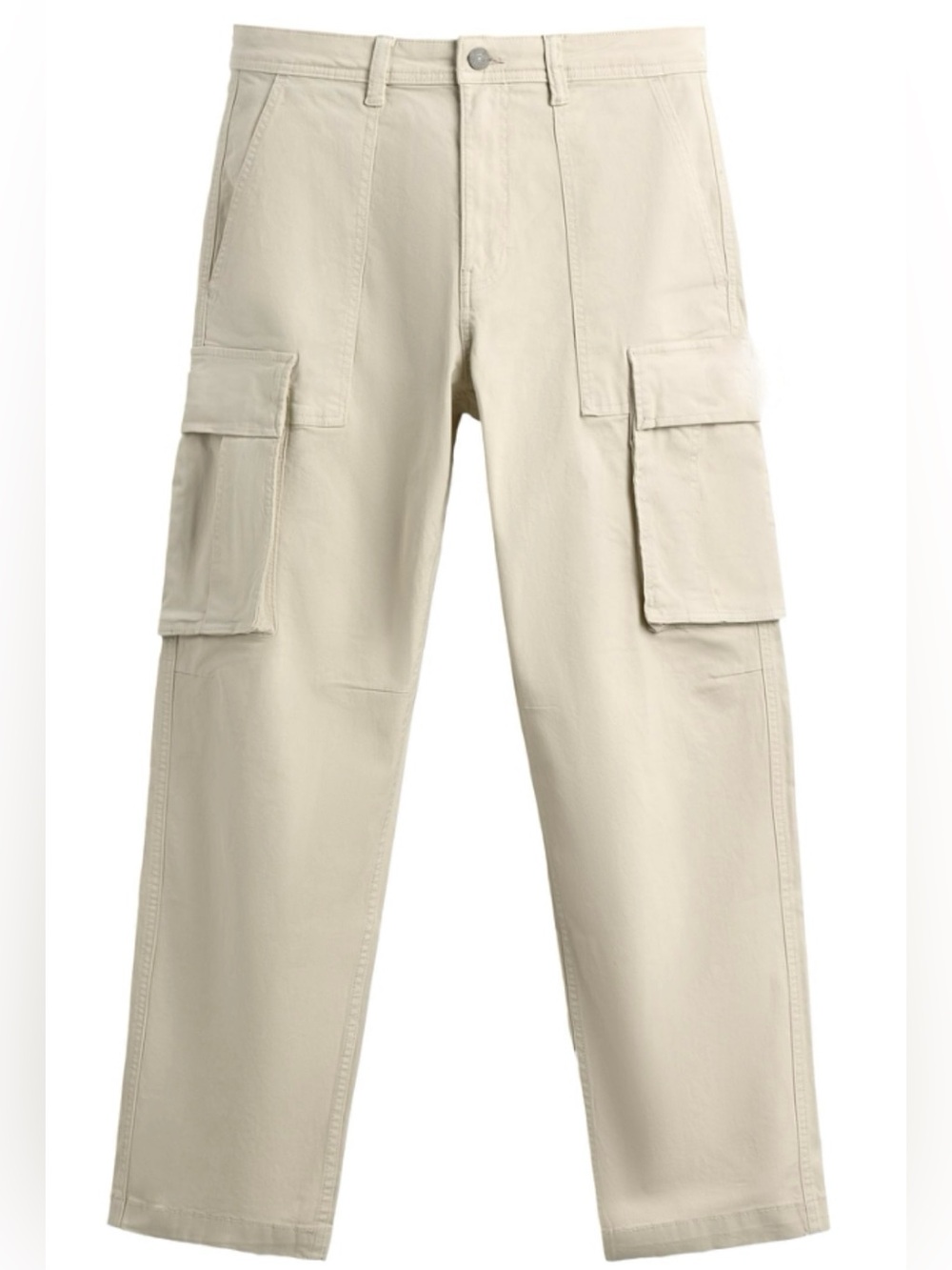 Zara Women's Cargo Trousers in Light Beige